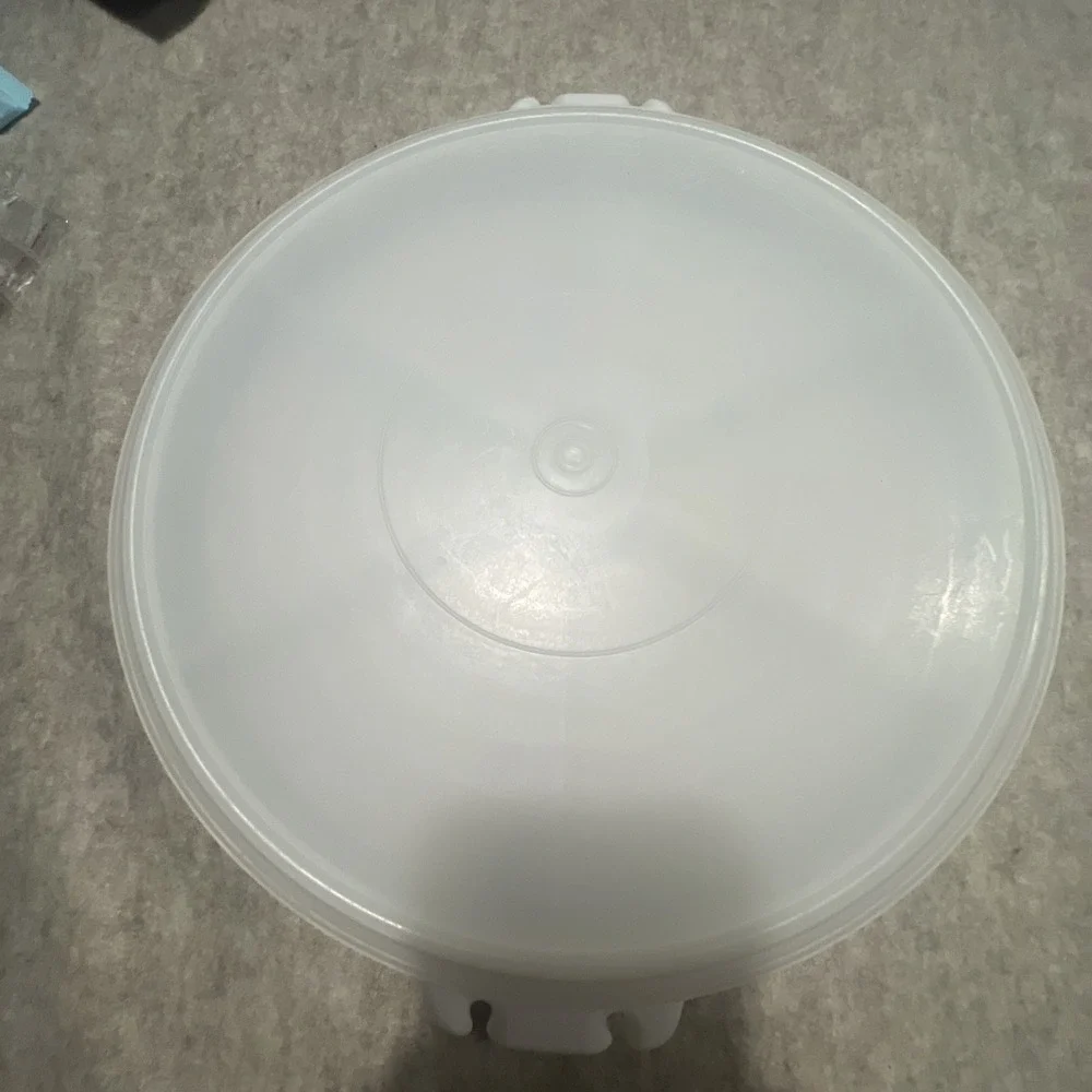 Vintage Tupperware White Party Susan Divided Vegetable Relish Tray‎ w Lid
